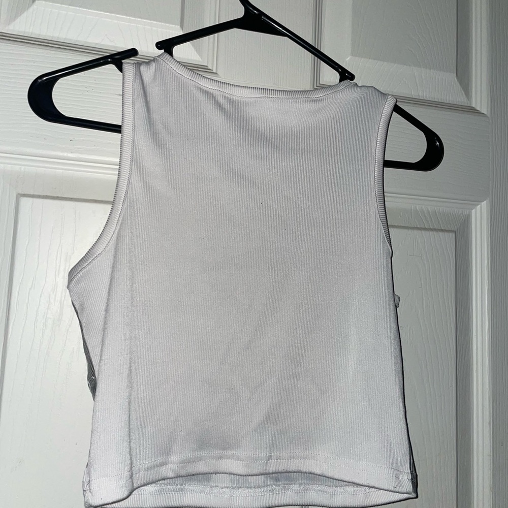 edgy/alt girl white tank top (M) - Picture 2 of 2
